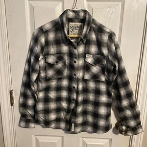 Dixxon Women’s Black and White Plaid Flannel